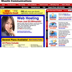 Domain Names and Webhosting from Shaolin